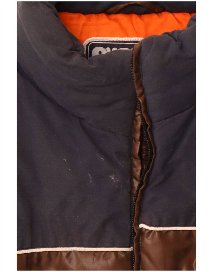 PUFFA Mens Padded Gilet UK 44 2XL Brown Colourblock Polyester