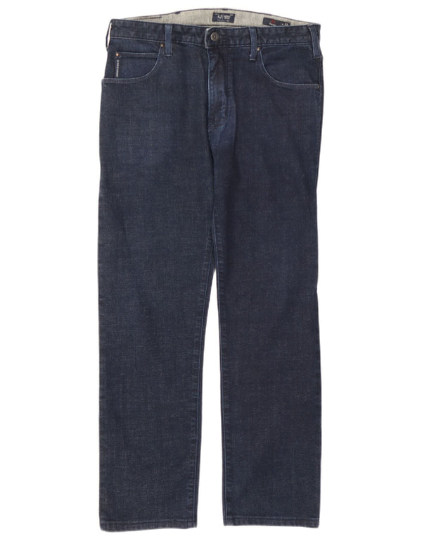 Armani Womens Regular Straight Jeans W31 L27 Navy Blue Cotton