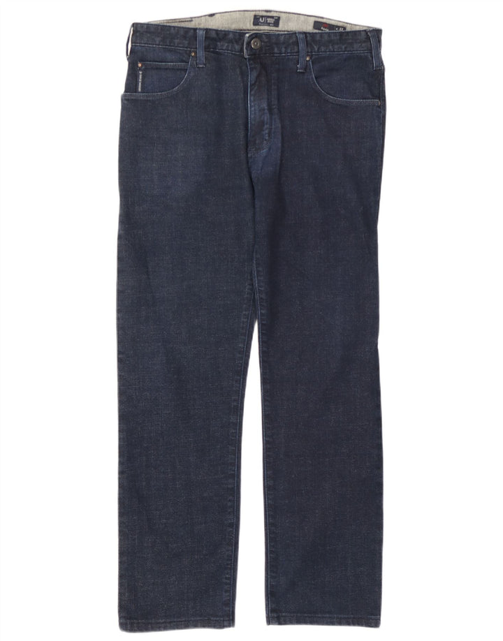 Armani Womens Regular Straight Jeans W31 L27 Navy Blue Cotton