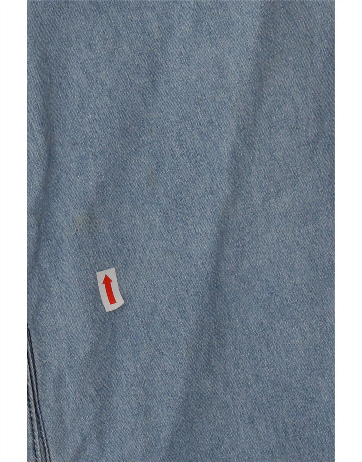 CARRERA Mens Short Sleeve Denim Shirt Size 43/44 XL Blue Cotton