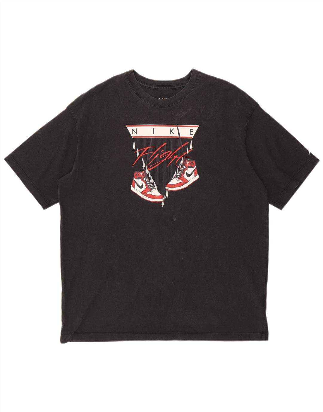 JORDAN Mens Oversized Graphic T-Shirt Top XL Black Cotton