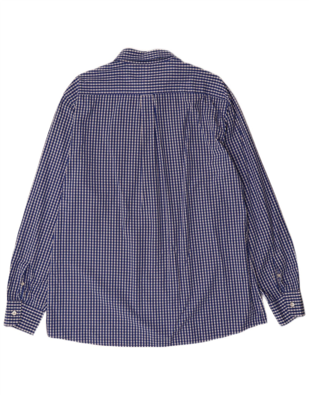 Jaeger Mens Shirt Large Blue Gingham Cotton