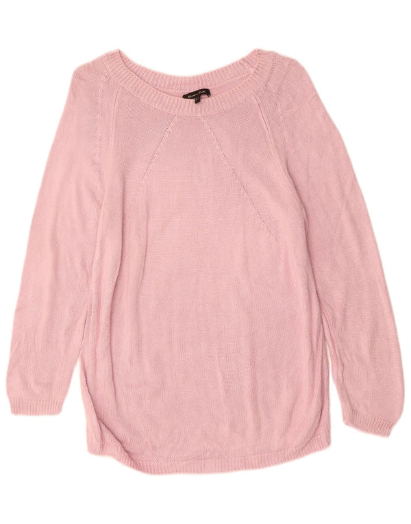 MASSIMO DUTTI Womens Boat Neck Jumper Sweater UK 14 Large Pink