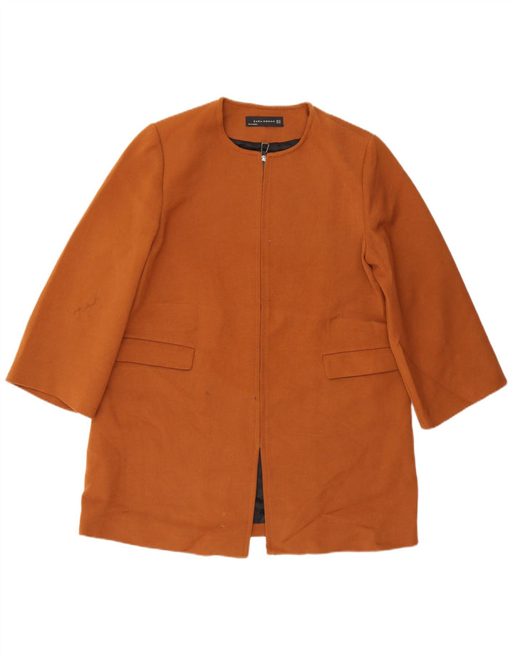 Zara Womens Overcoat UK 18 XL Brown Polyester