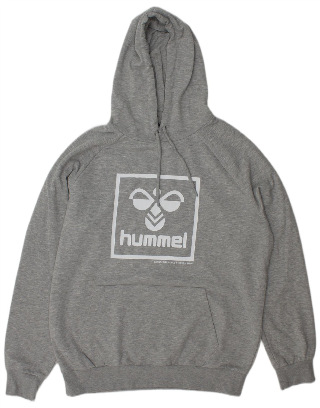 Hummel Mens Graphic Hoodie Jumper XL Grey Flecked Polyester