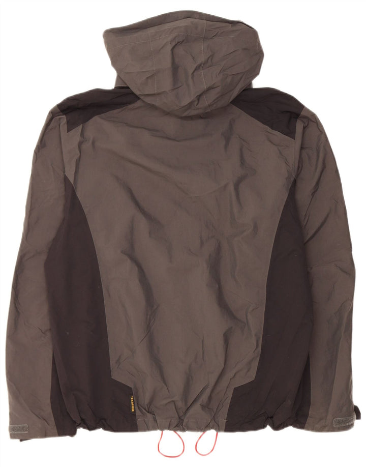 Jack Wolfskin Mens Hooded Rain Jacket UK 34 Small Grey Polyamide