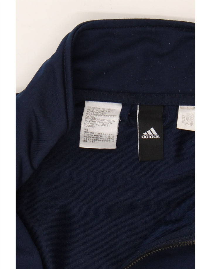 ADIDAS Mens Tracksuit Top Jacket Medium Navy Blue Colourblock Polyester Vintage Adidas and Second-Hand Adidas from Messina Hembry 