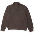 GANT Mens Zip Neck Sweatshirt Jumper Large Grey Cotton