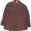 Vintage Mens Flannel Shirt XL Red Check