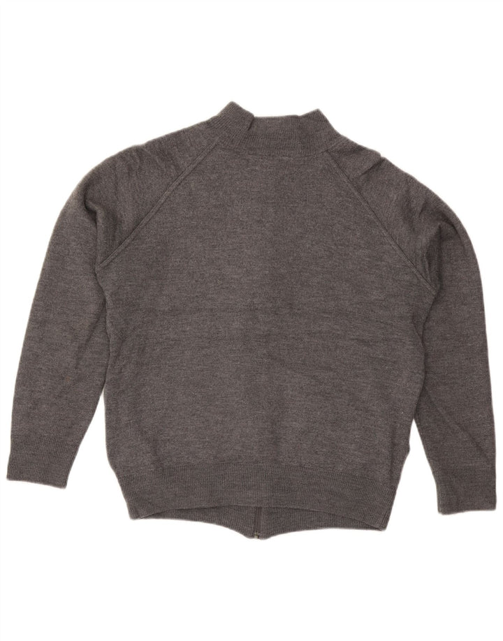 Zara Mens Cardigan Sweater Large Grey Wool