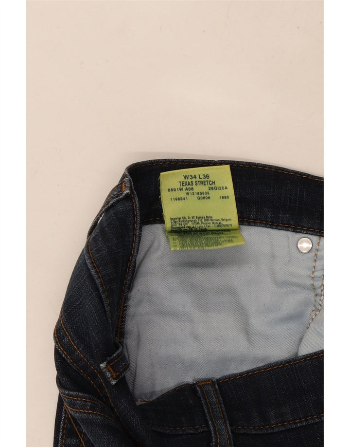 WRANGLER Mens Texas Stretch Straight Jeans  W34 L31 Navy Blue Cotton