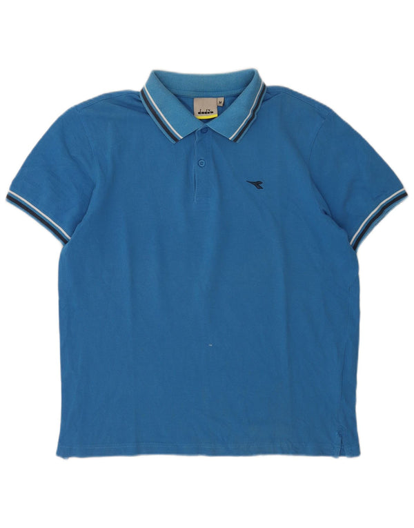 Diadora Mens Polo Shirt Medium Blue Cotton