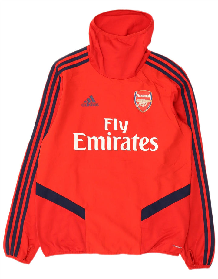 ADIDAS Boys Arsenal Pullover Tracksuit Top 13-14 Years Red Colourblock