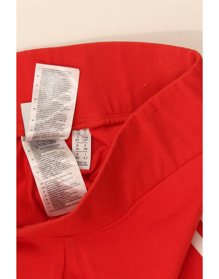 Adidas Womens Leggings UK 10 Small Red Cotton