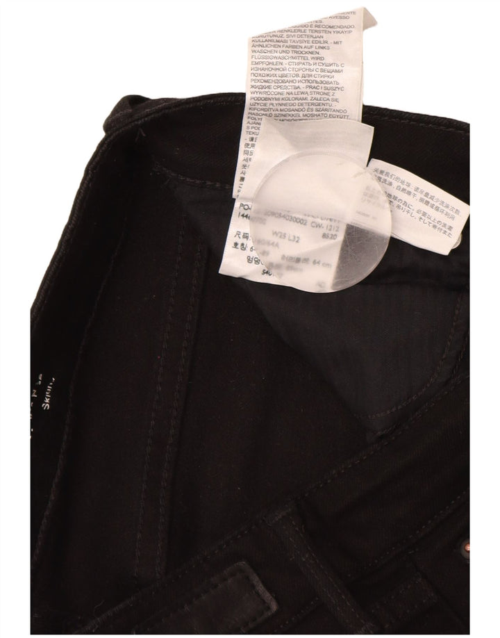 LEVI'S Womens Slight Curve Modern Rise Skinny Jeans W25 L30 Black Cotton