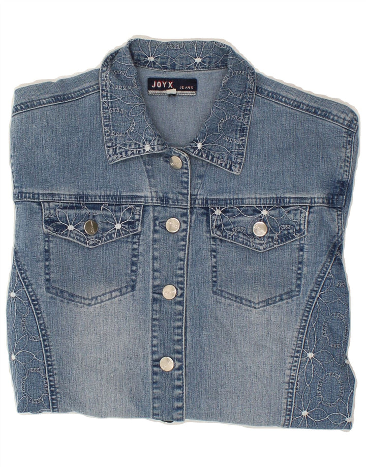 VINTAGE Womens Denim Jacket UK 10 Small Blue Vintage Vintage and Second-Hand Vintage from Messina Hembry 