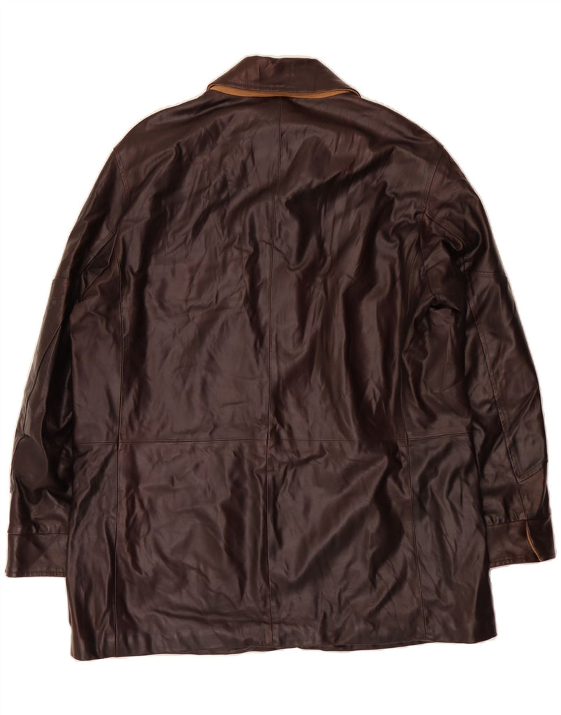 PAL ZILERI Mens Leather Coat UK 42 XL Brown Leather Vintage Pal Zileri and Second-Hand Pal Zileri from Messina Hembry 