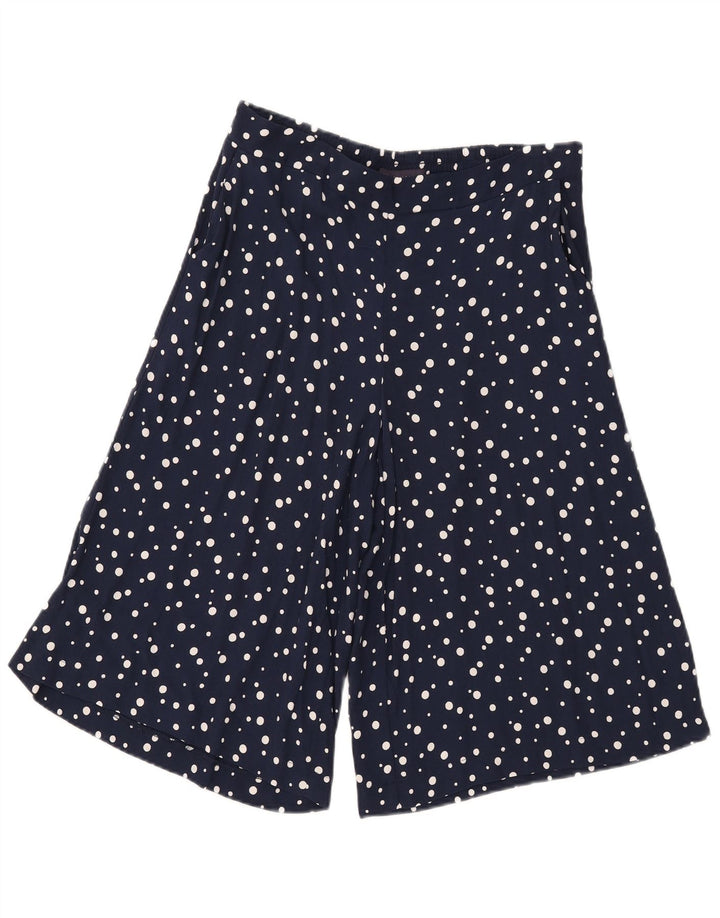 Marks & Spencer Womens Bermuda Shorts UK 12 Medium W32 Navy Blue Spotted