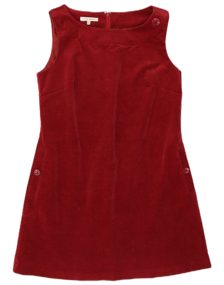 LAURA ASHLEY Womens Corduroy Sleeveless A-Line Dress UK 16 Large Maroon