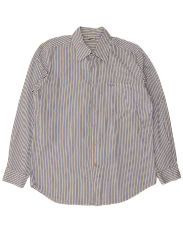 Ellesse Mens Shirt XL Blue Striped Cotton