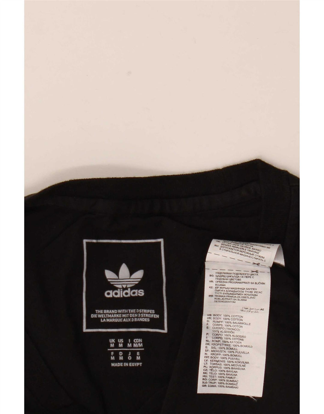 Adidas Mens T-Shirt Top Medium Black Cotton