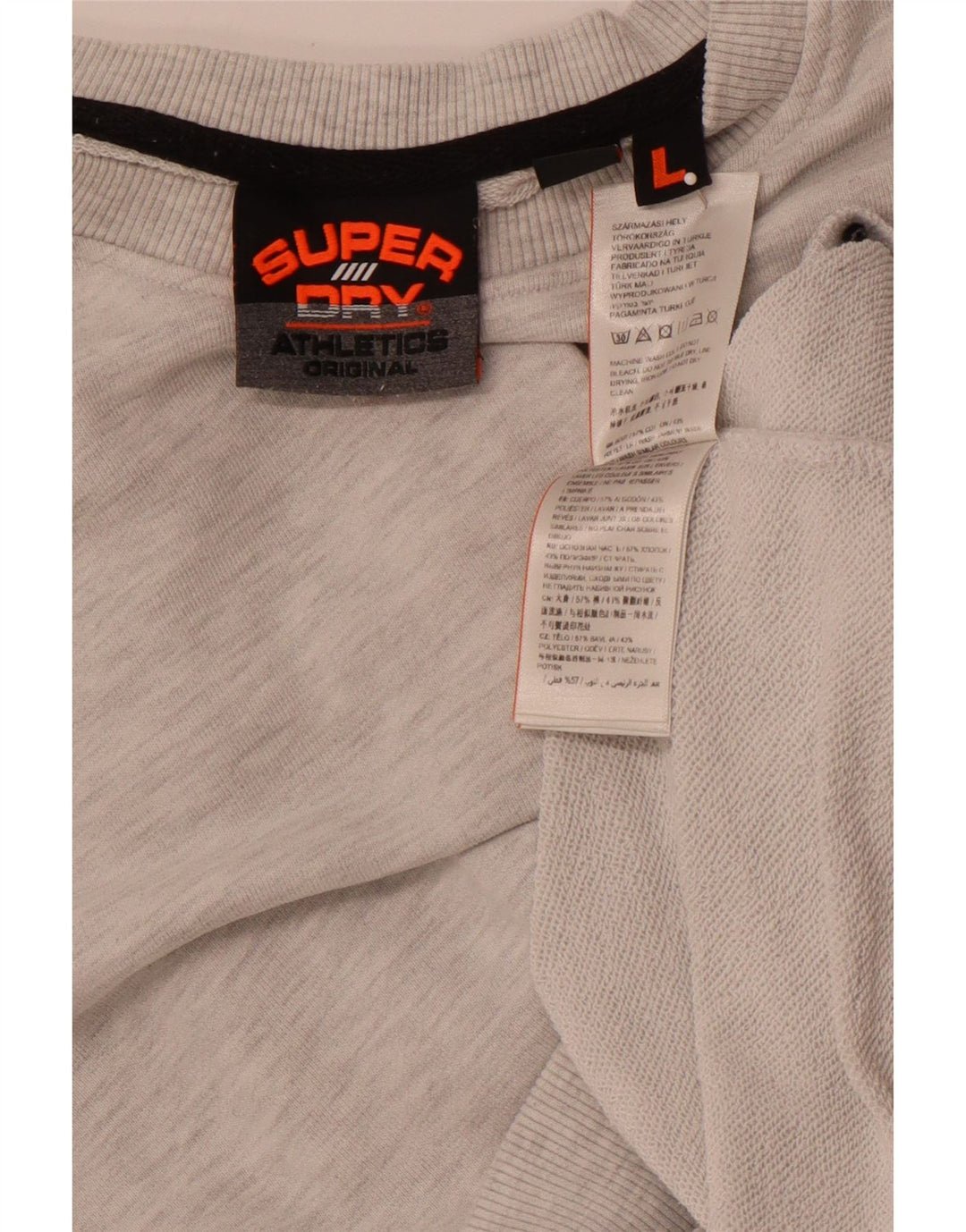 SUPERDRY Mens Graphic Sweatshirt Jumper Large Grey Cotton