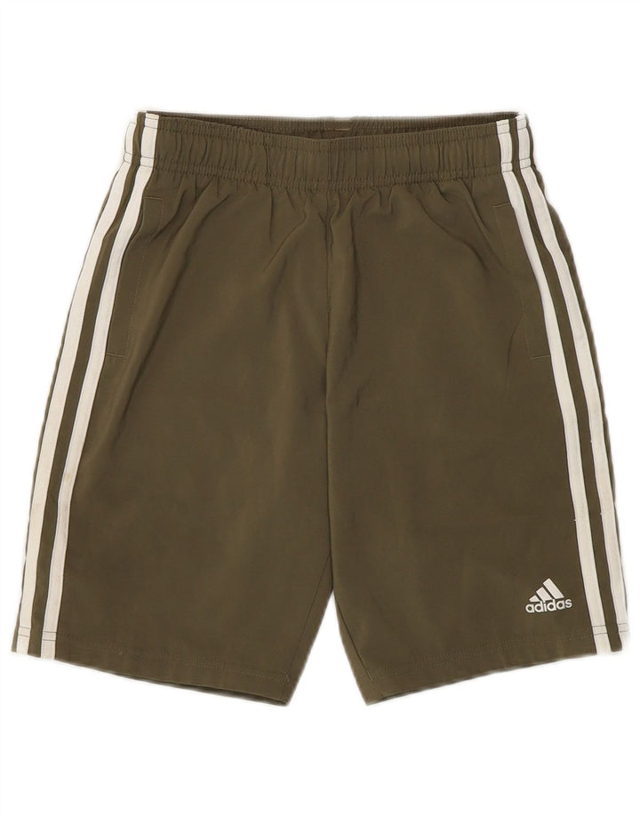 Adidas Boys Sport Shorts 9-10 Years Khaki Polyester