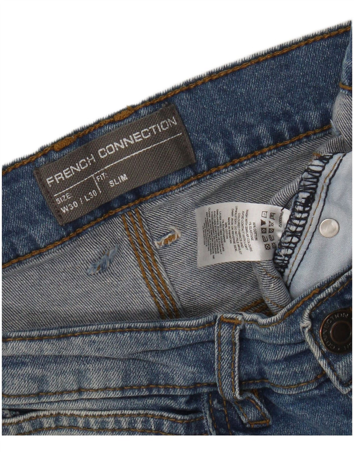 French Connection Mens Slim Jeans W30 L30 Blue Cotton