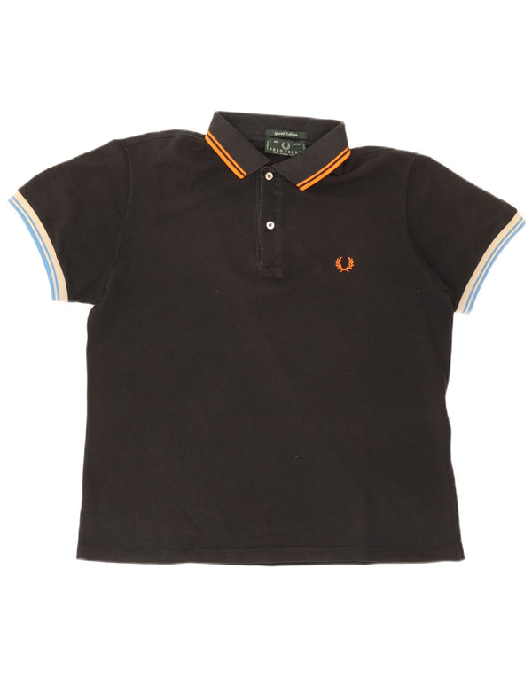 Fred Perry Mens Polo Shirt Large Black Cotton