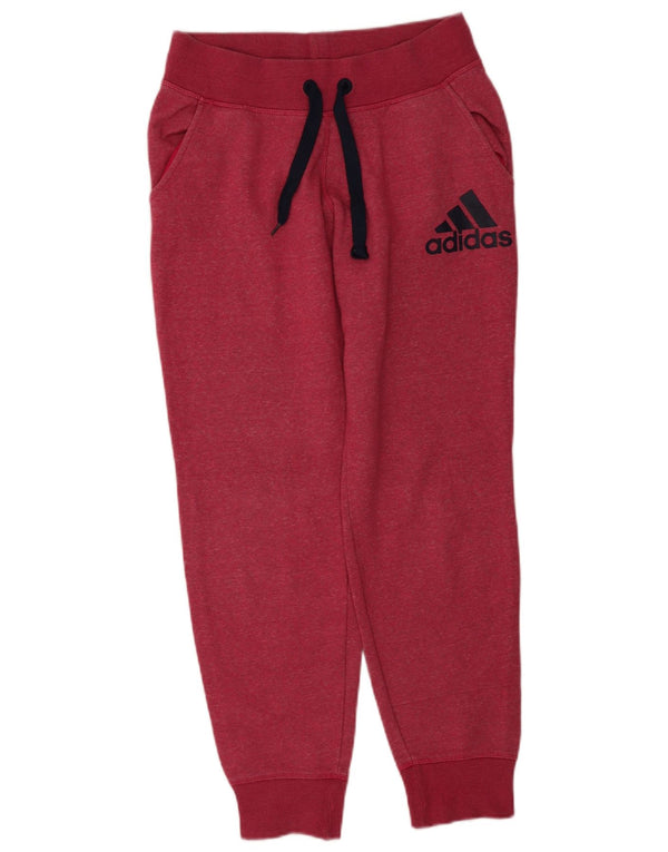 Adidas Womens Tracksuit Trousers Joggers UK 8/10 Small  Red Flecked Cotton