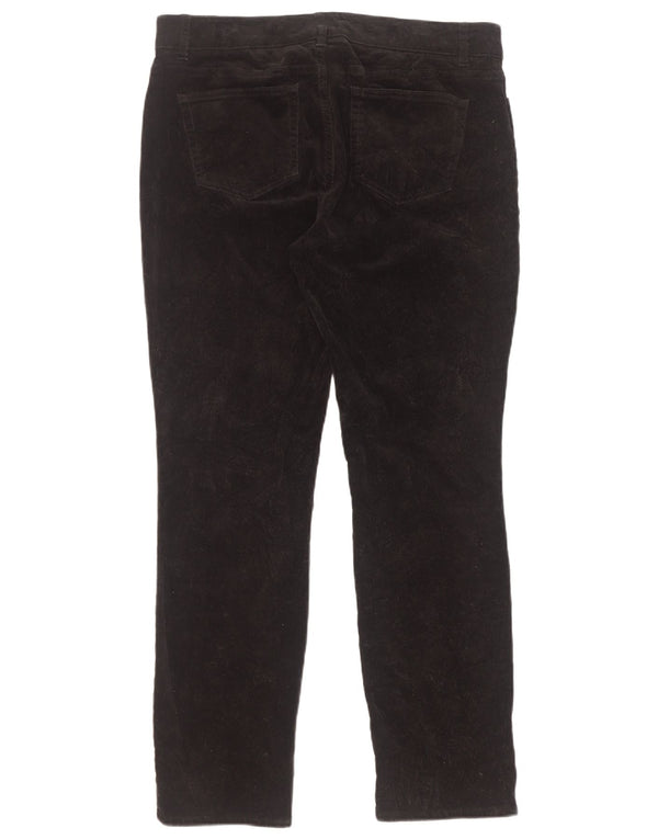 Chaps Womens Slim Corduroy Trousers US 12 Large W34 L30 Black Cotton