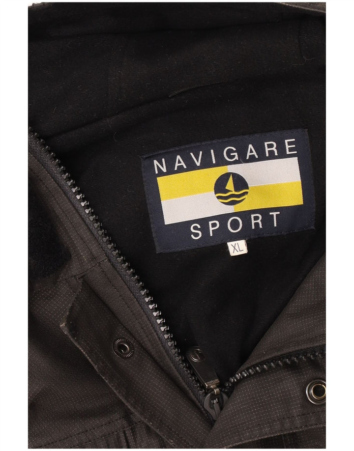 NAVIGARE Mens Hooded Windbreaker Jacket UK 42 XL Grey