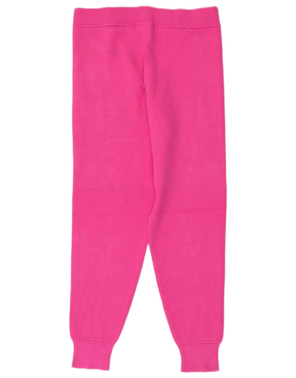 Zara Womens Knit Tracksuit Trousers Joggers UK 14 Medium Pink Viscose