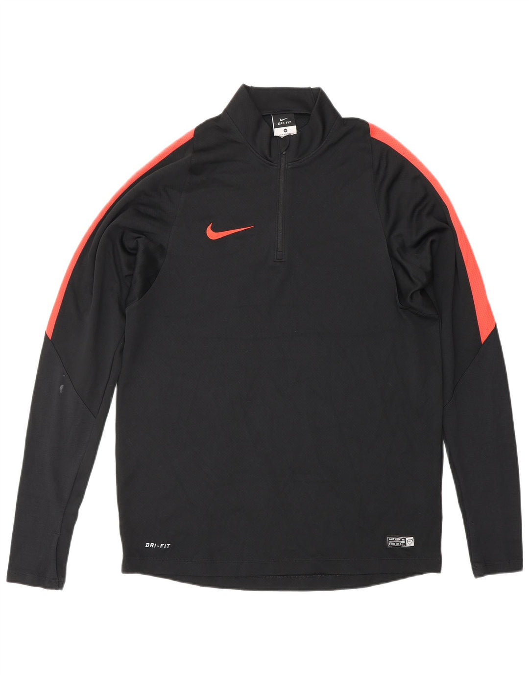 Nike Mens Zip Neck Pullover Tracksuit Top Medium Black Polyester Sports