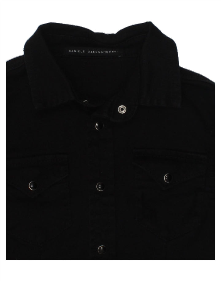DANIELE ALESSANDRINI Boys Shirt 3-4 Years Black Cotton | Vintage Daniele Alessandrini | Thrift | Second-Hand Daniele Alessandrini | Used Clothing | Messina Hembry 