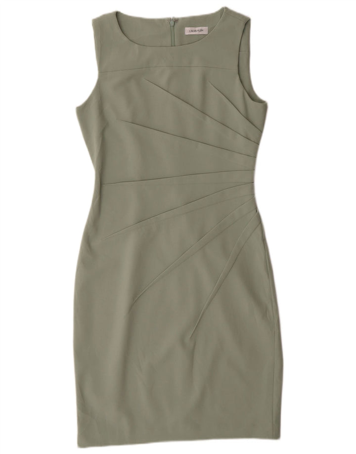 Calvin Klein Womens Sleeveless Bodycon Dress UK 12 Medium Green Polyester