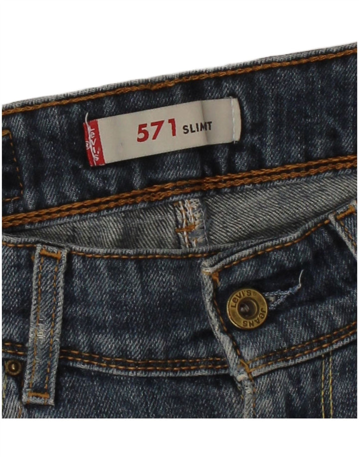LEVI'S Womens 571 Slim Jeans W28 L33 Blue