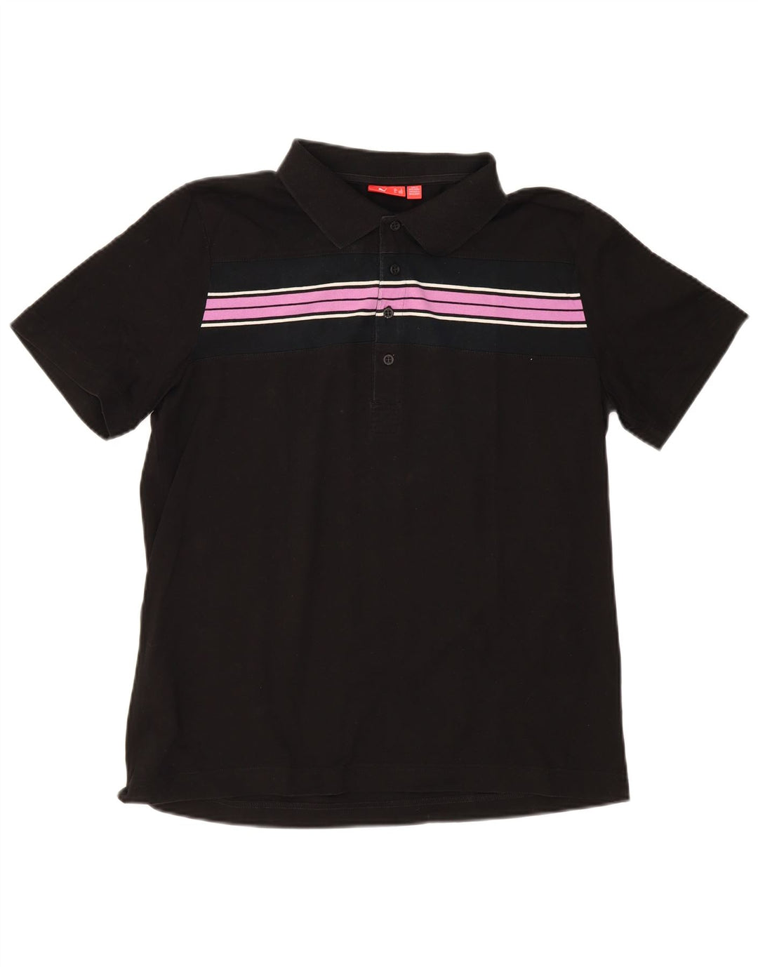 Puma Mens Polo Shirt Large Black Cotton