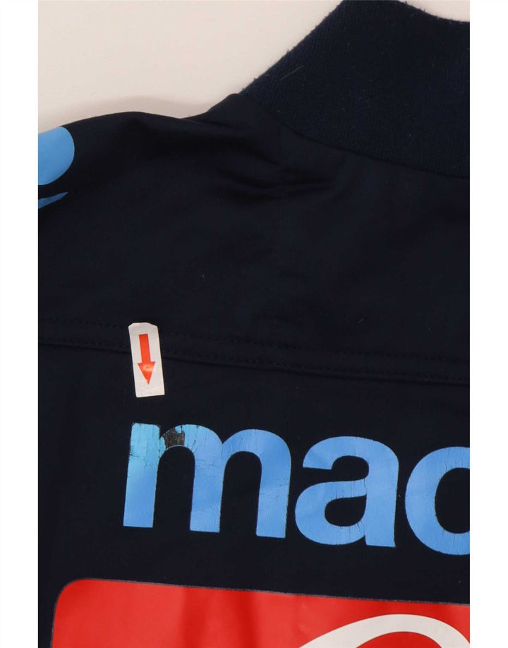 Macron Mens Graphic Pullover Tracksuit Top Large Navy Blue Colourblock