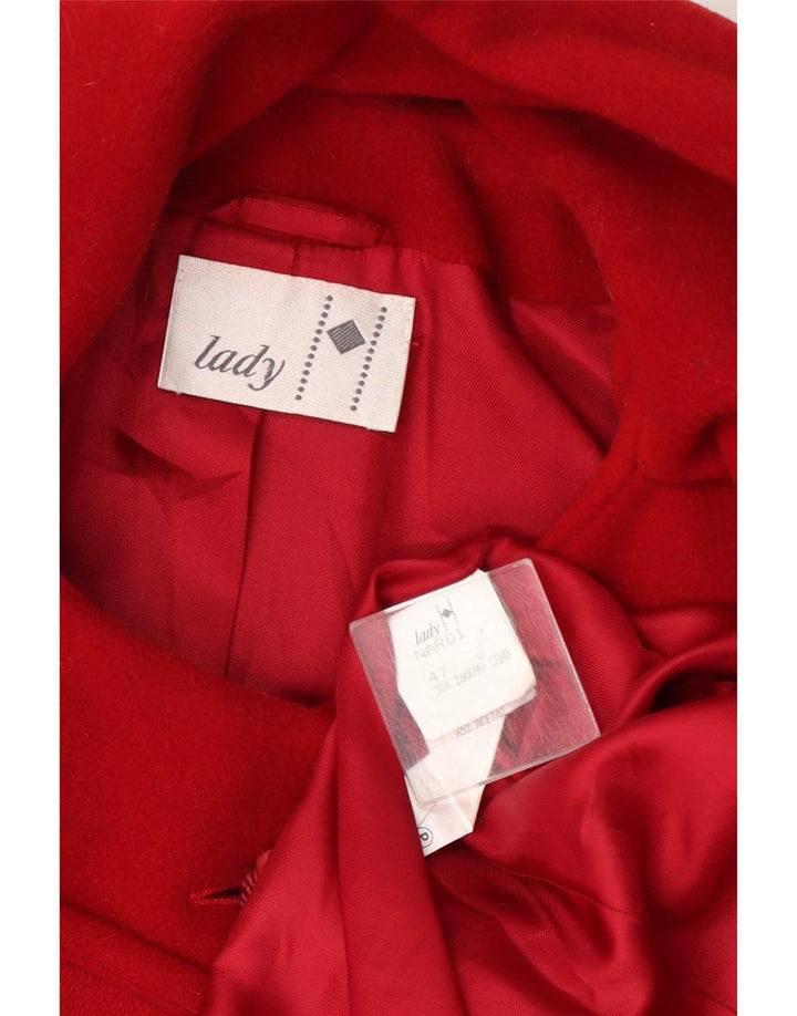 Vintage Womens Overcoat IT 47 XL Red Wool