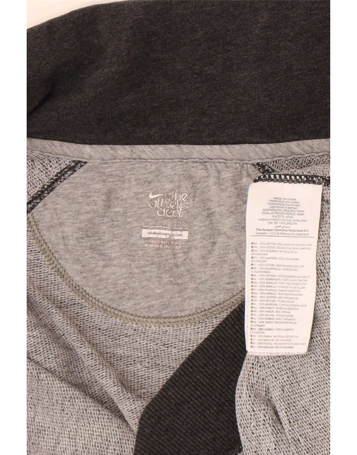 Nike Womens Tracksuit Top Jacket UK 16 Large Grey Cotton