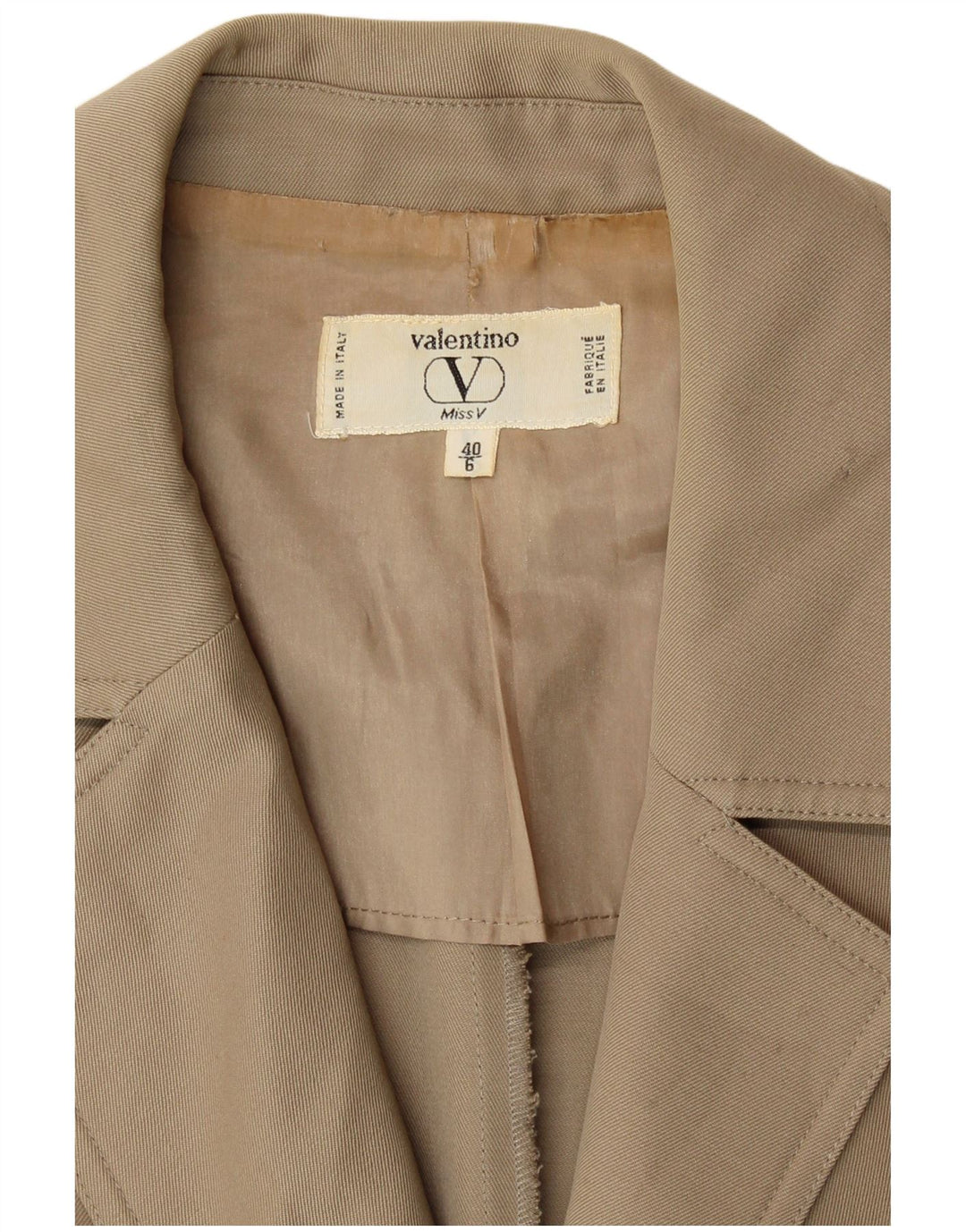 Valentino Womens Miss V Oversized Blazer Jacket IT 40 Small Beige