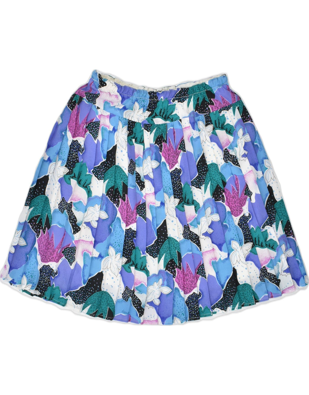 VINTAGE Womens Pleated Skirt Medium W30 Multicoloured Floral | Vintage | Thrift | Second-Hand | Used Clothing | Messina Hembry 