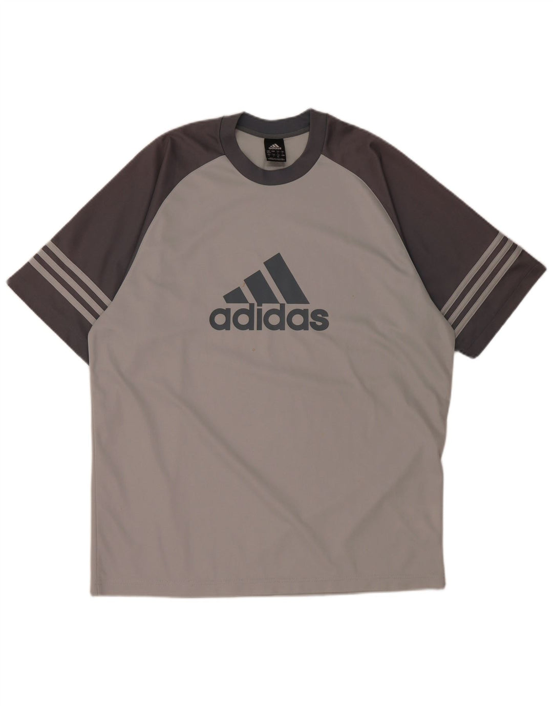 ADIDAS Mens Climalite Graphic T-Shirt Top UK 42/44 Large Grey Colourblock