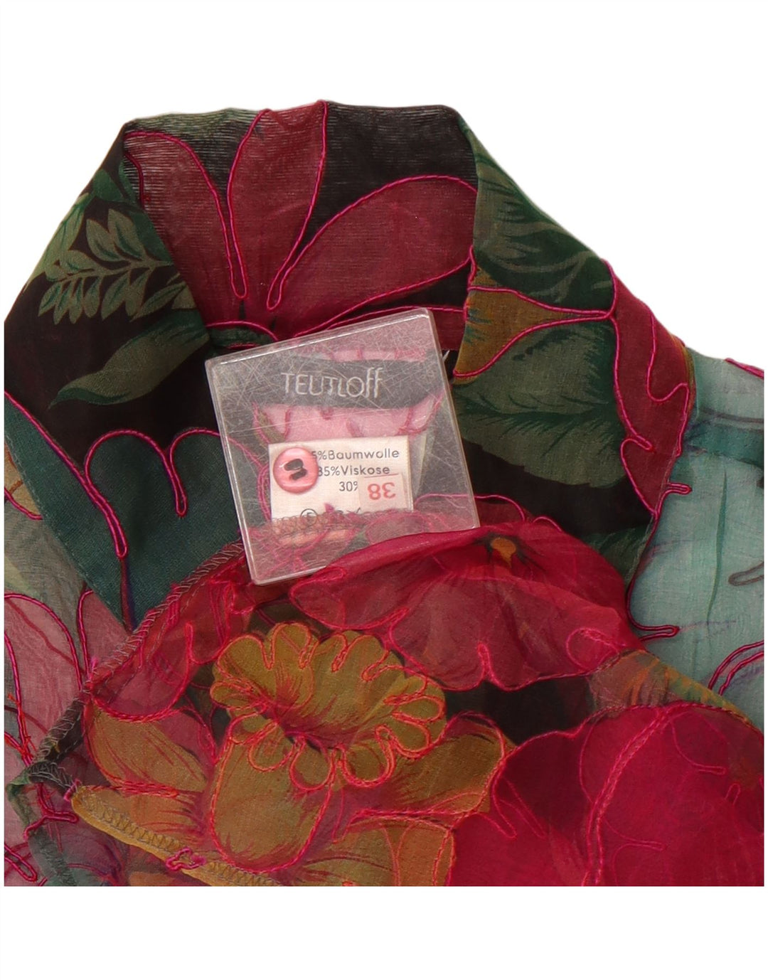 VINTAGE Womens 3/4 Sleeve Shirt Blouse EU 38 Medium Multicoloured Floral