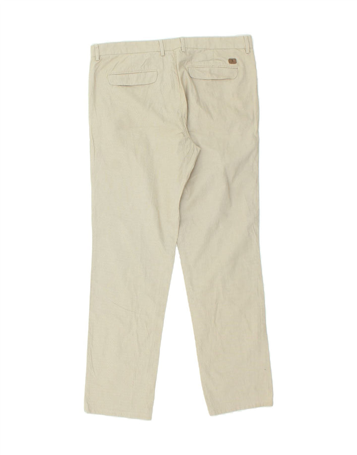 TRUSSARDI Mens Slim Chino Trousers IT 52 XL W36 L31 Beige Vintage Trussardi and Second-Hand Trussardi from Messina Hembry 