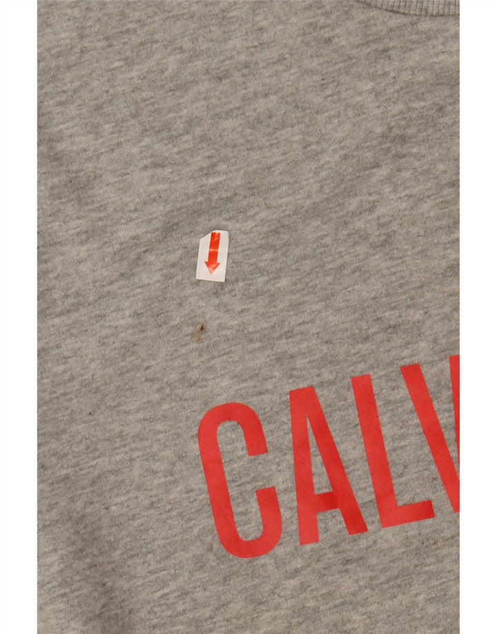 CALVIN KLEIN Mens Graphic Sweatshirt Jumper Medium Grey