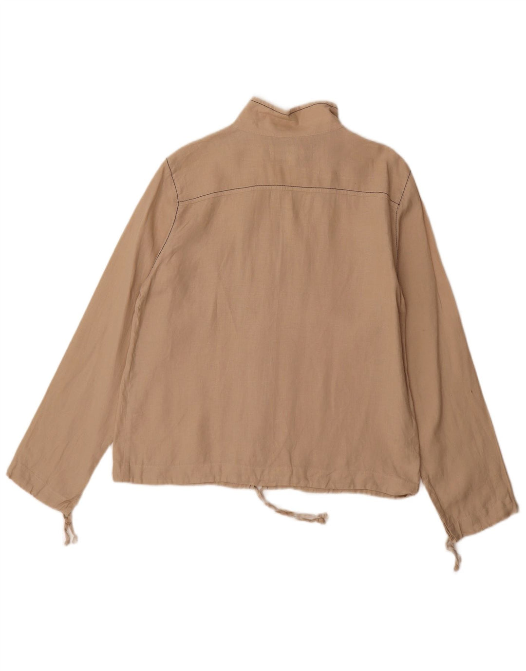 ARMATA DI MARE Womens Bomber Jacket IT 44 Medium Beige Linen