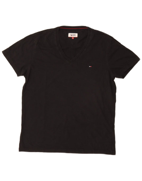 TOMMY HILFIGER Mens T-Shirt Top Large Black