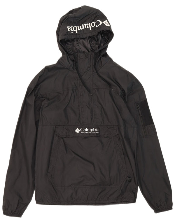 Columbia Mens Hooded Pullover Rain Jacket UK 36 Small Black Polyester